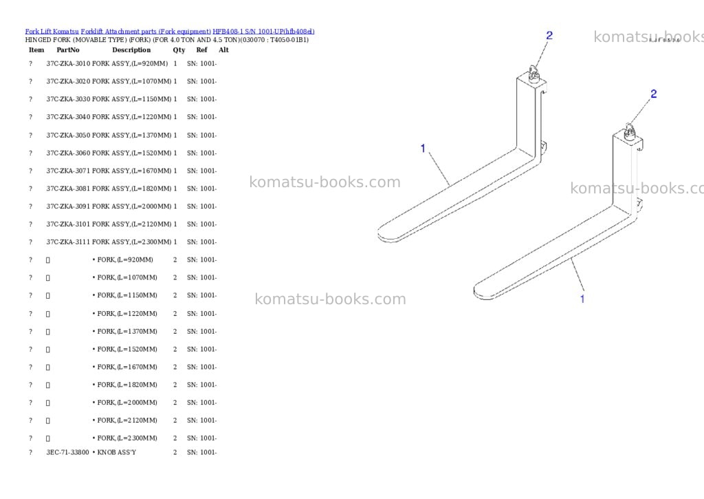 Komatsu hfb408-1 s/n 1001-up Parts catalog cover Page 6