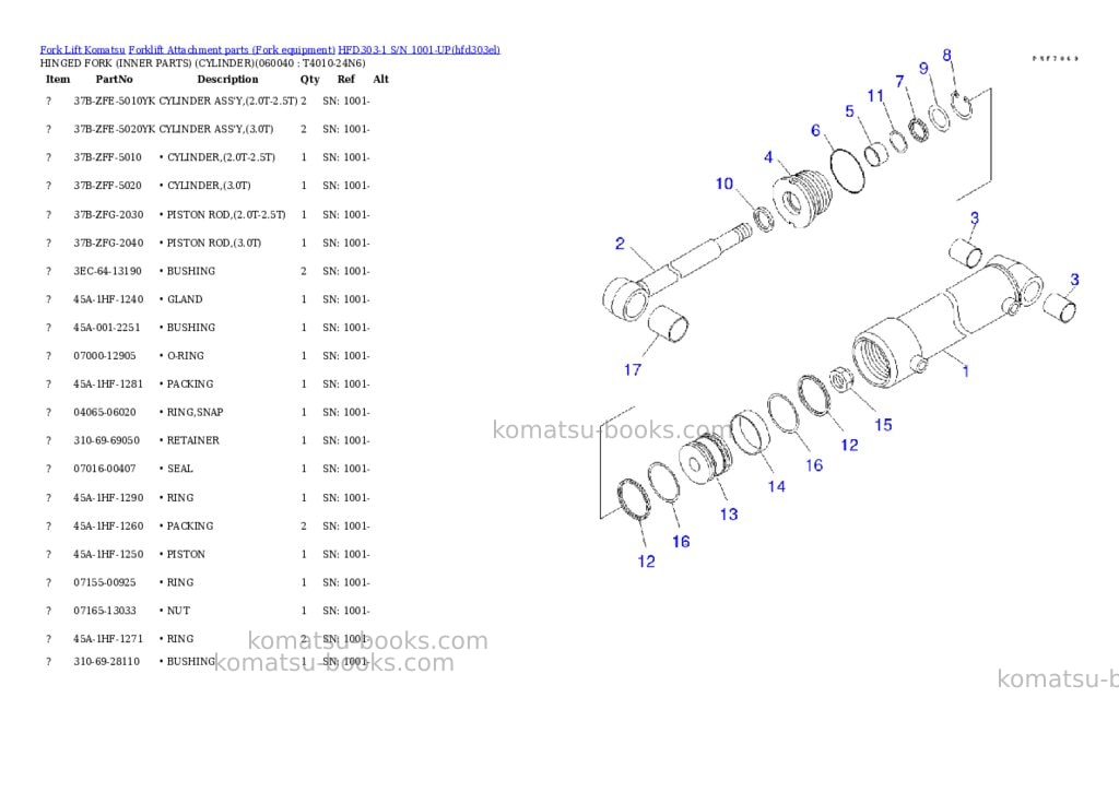 Komatsu hfd303-1 s/n 1001-up Parts catalog cover Page 10