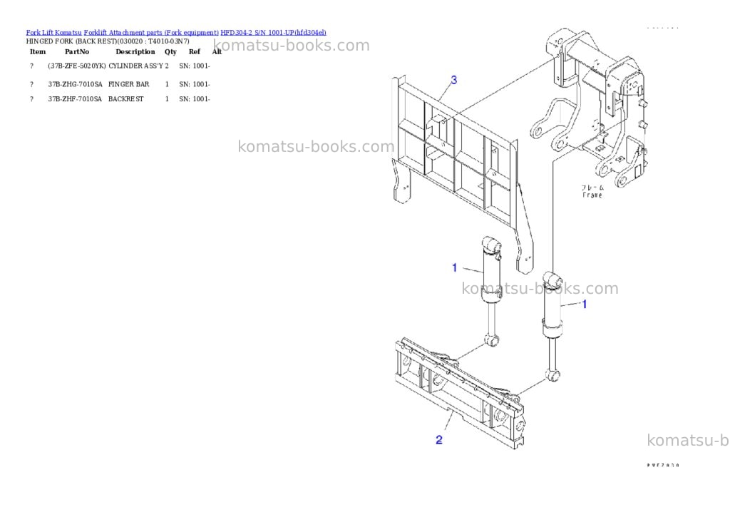Komatsu hfd304-2 s/n 1001-up Parts catalog cover Komatsu hfd304-2 s/n 1001-up Parts catalog cover