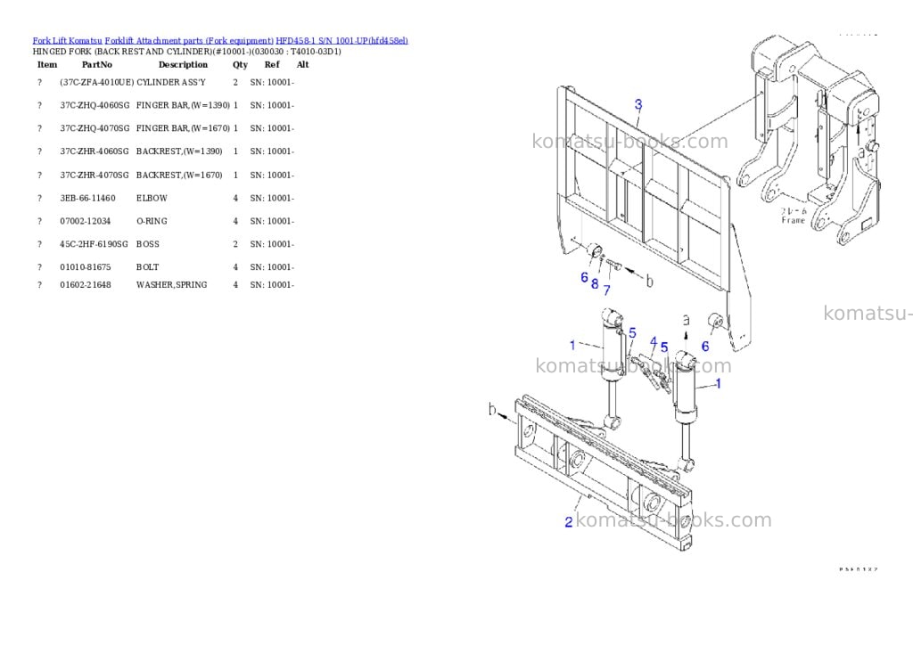 Komatsu hfd458-1 s/n 1001-up Parts catalog cover Page 3