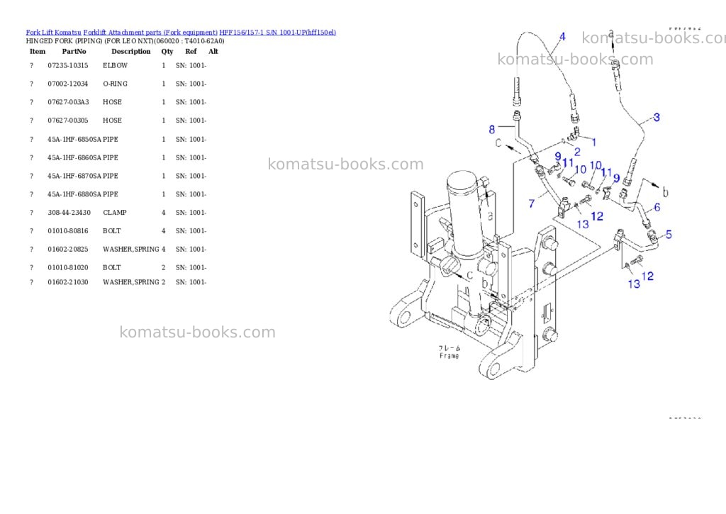 Komatsu hff156/157-1 s/n 1001-up Parts catalog cover Page 10