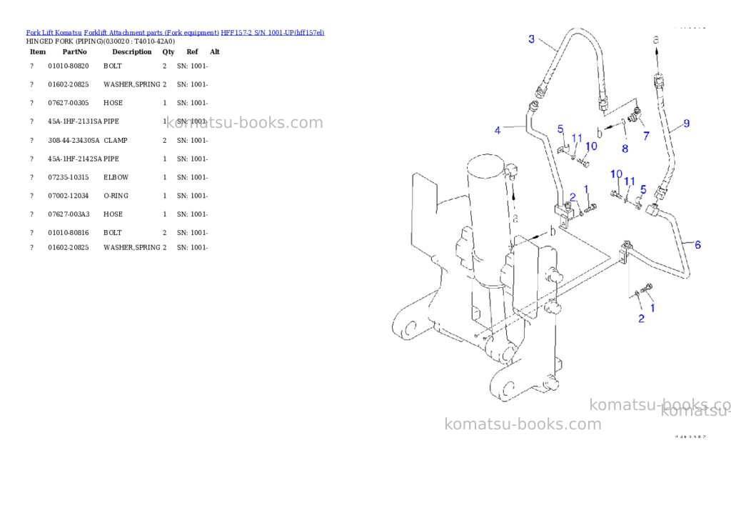 Komatsu hff157-2 s/n 1001-up Parts catalog cover Komatsu hff157-2 s/n 1001-up Parts catalog cover