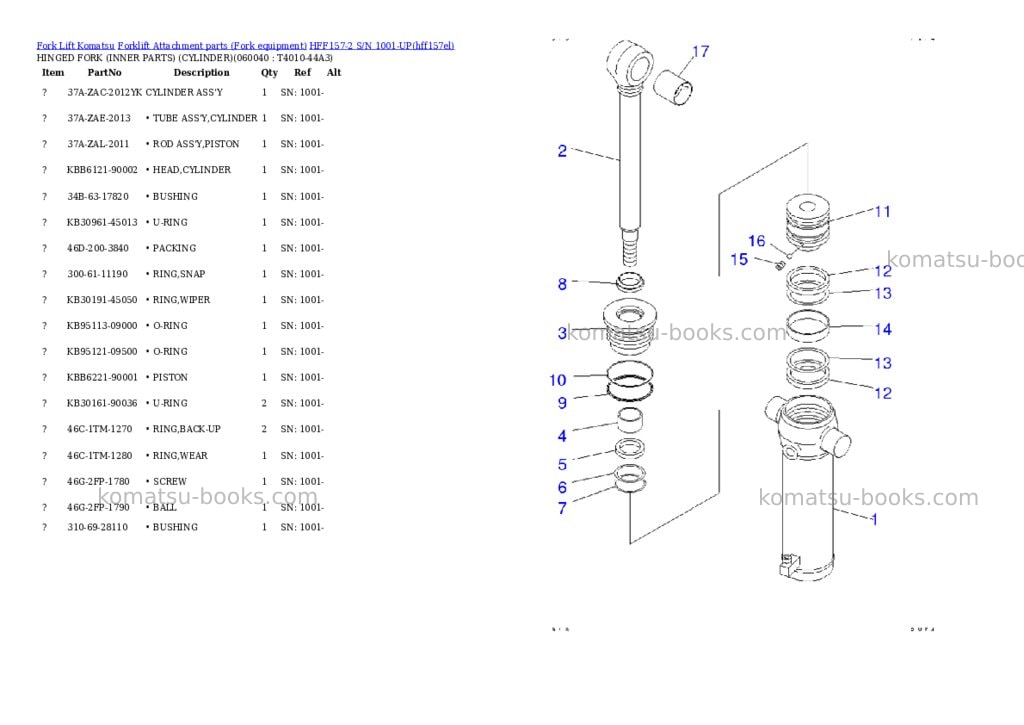 Komatsu hff157-2 s/n 1001-up Parts catalog cover Page 10 Komatsu hff157-2 s/n 1001-up Parts catalog cover Page 10