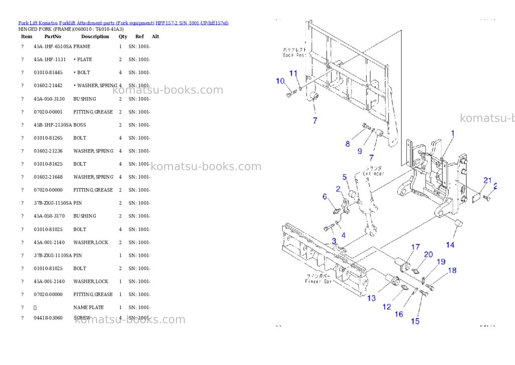 Komatsu hff157-2 s/n 1001-up Parts catalog cover Page 7 Komatsu hff157-2 s/n 1001-up Parts catalog cover Page 7