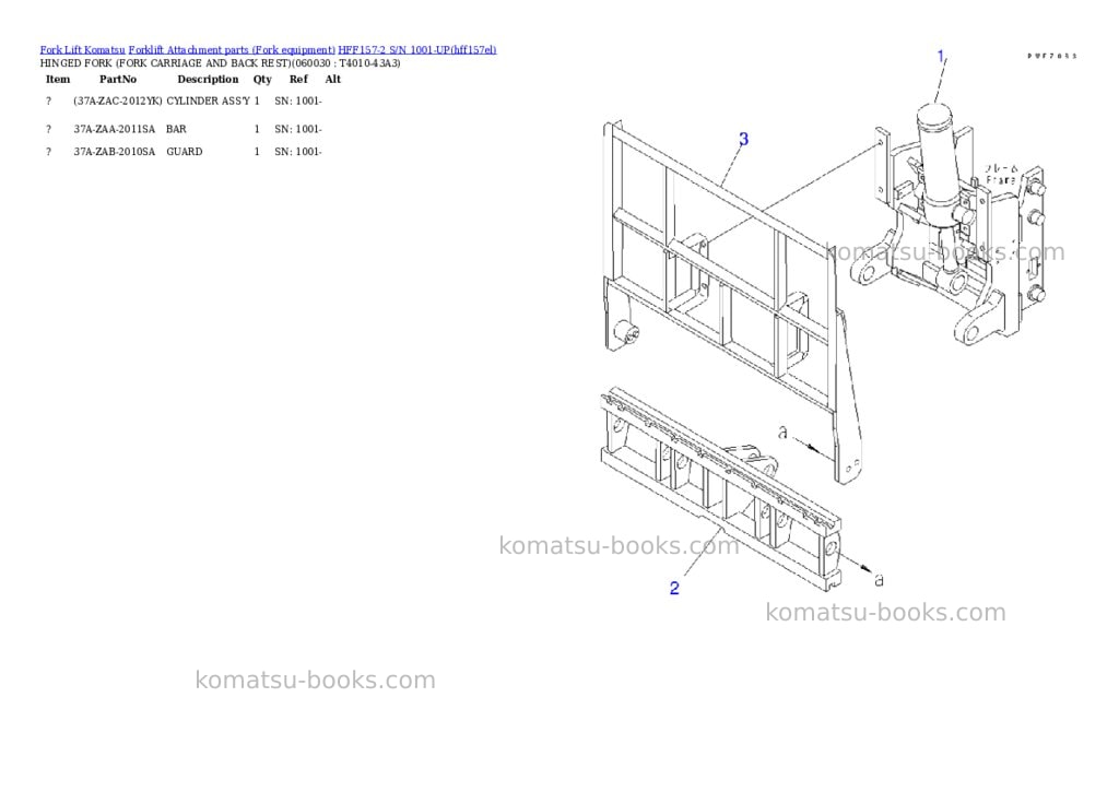 Komatsu hff157-2 s/n 1001-up Parts catalog cover Page 9 Komatsu hff157-2 s/n 1001-up Parts catalog cover Page 9