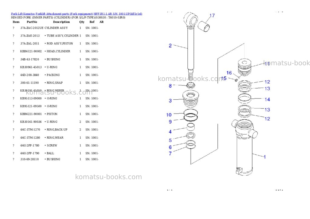Komatsu hff1r1-1-ar s/n 1001-up Parts catalog cover Page 2 Komatsu hff1r1-1-ar s/n 1001-up Parts catalog cover Page 2