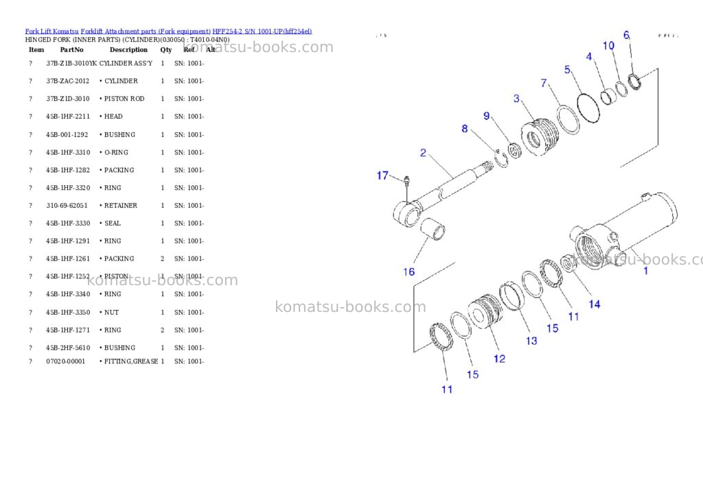 Komatsu hff254-2 s/n 1001-up Parts catalog cover Page 4 Komatsu hff254-2 s/n 1001-up Parts catalog cover Page 4