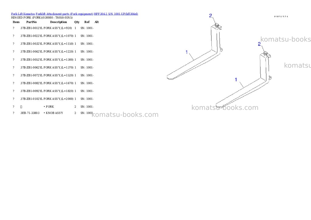 Komatsu hff304-2 s/n 1001-up Parts catalog cover Page 7 Komatsu hff304-2 s/n 1001-up Parts catalog cover Page 7