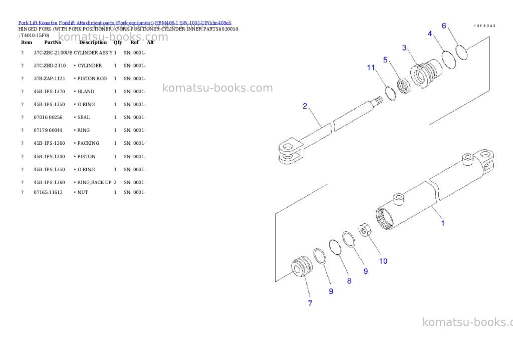 Komatsu hfm408-1 s/n 1001-up Parts catalog cover Page 4