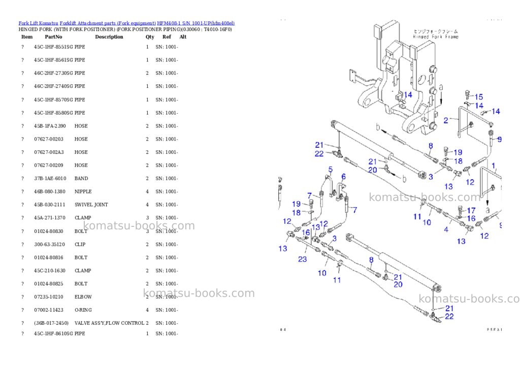 Komatsu hfm408-1 s/n 1001-up Parts catalog cover Page 5