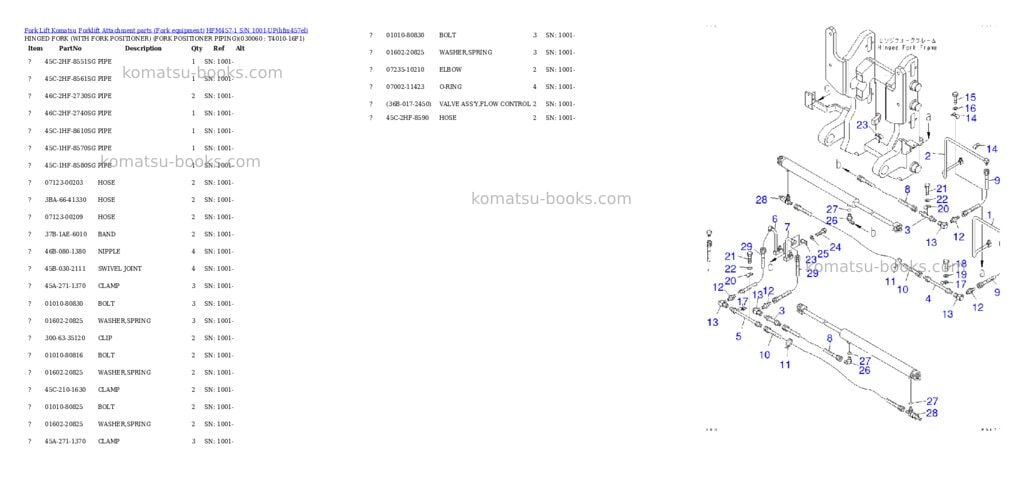 Komatsu hfm457-1 s/n 1001-up Parts catalog cover Page 5