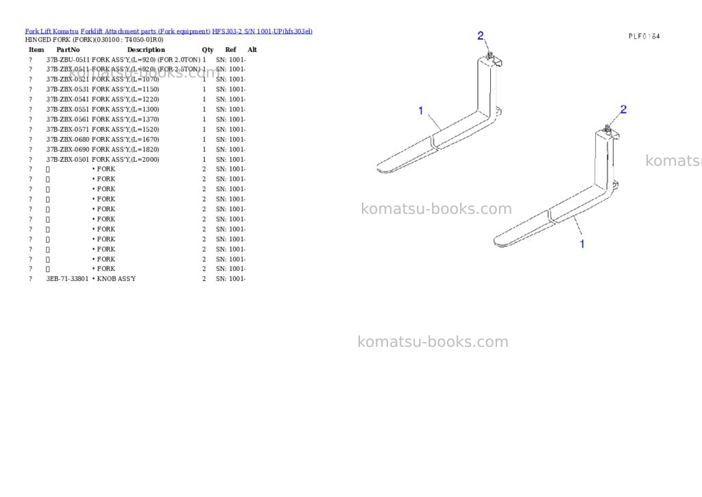 Komatsu HFS303-2 S/N 1001-UP Parts catalog cover Page 9 Komatsu HFS303-2 S/N 1001-UP Parts catalog cover Page 9