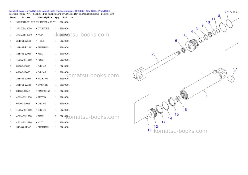 Komatsu hfs408-1 s/n 1001-up Parts catalog cover Page 6 Komatsu hfs408-1 s/n 1001-up Parts catalog cover Page 6