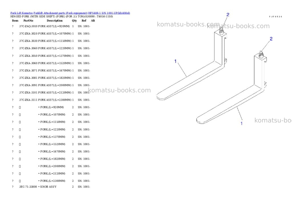 Komatsu hfs408-1 s/n 1001-up Parts catalog cover Page 9 Komatsu hfs408-1 s/n 1001-up Parts catalog cover Page 9