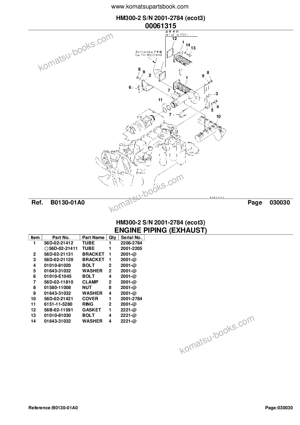 Komatsu hm300-2 s/n 2001-2784 ecot3 Parts catalog cover Page 5
