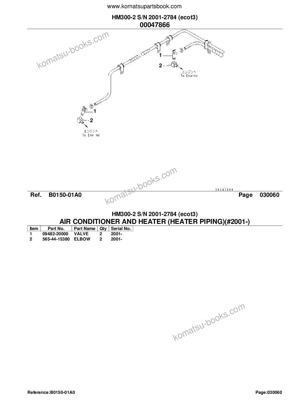 Komatsu hm300-2 s/n 2001-2784 ecot3 Parts catalog cover Page 8