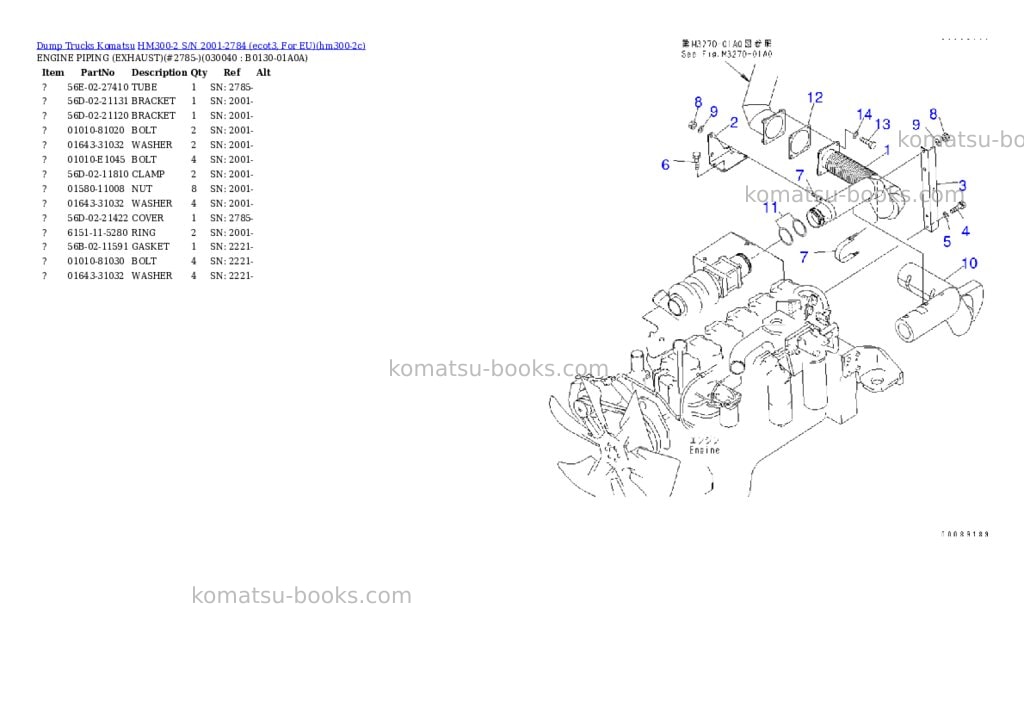 Komatsu hm300-2 s/n 2001-2784 ecot3, for eu Parts catalog cover Page 3