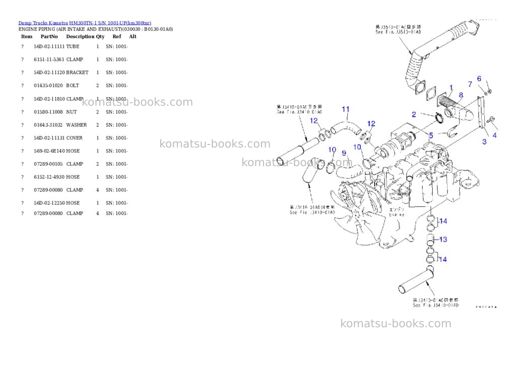 Komatsu hm300tn-1 s/n 1001-up Parts catalog cover Page 2