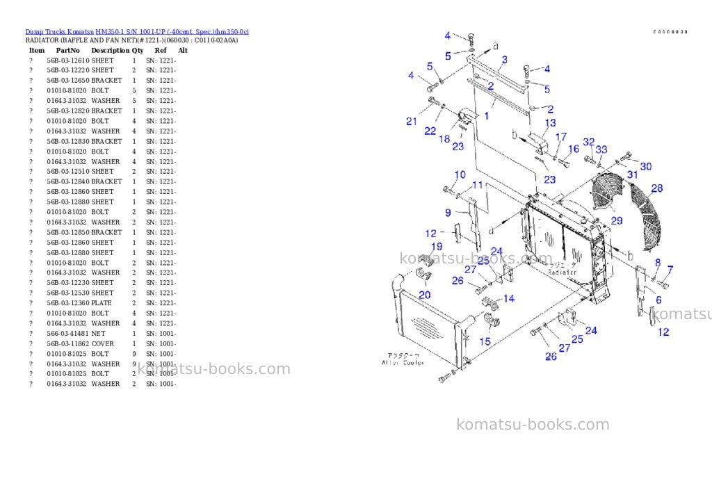 Komatsu HM350-1 S/N 1001-UP (-40cent. Spec.) Parts catalog cover Page 10 Komatsu HM350-1 S/N 1001-UP (-40cent. Spec.) Parts catalog cover Page 10
