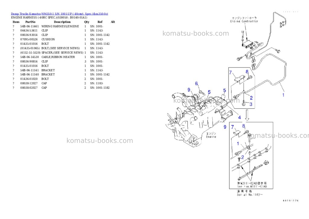 Komatsu HM350-1 S/N 1001-UP (-40cent. Spec.) Parts catalog cover Page 4 Komatsu HM350-1 S/N 1001-UP (-40cent. Spec.) Parts catalog cover Page 4