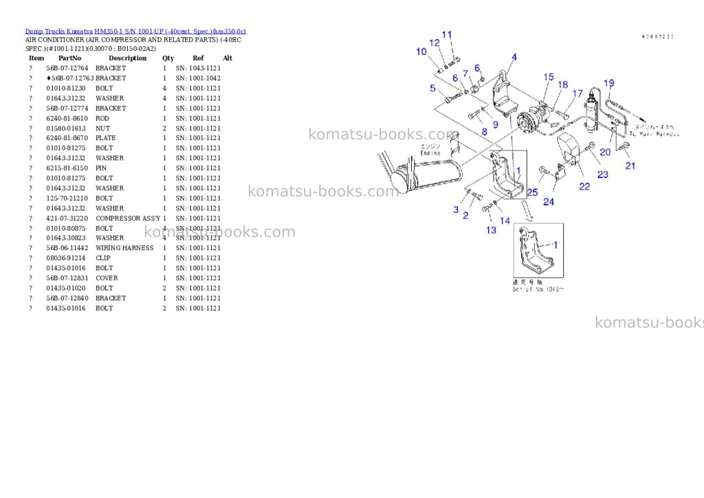 Komatsu HM350-1 S/N 1001-UP (-40cent. Spec.) Parts catalog cover Page 6 Komatsu HM350-1 S/N 1001-UP (-40cent. Spec.) Parts catalog cover Page 6