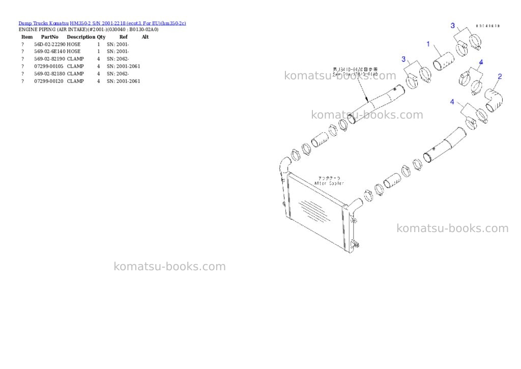 Komatsu hm350-2 s/n 2001-2218 ecot3, for eu Parts catalog cover Page 3