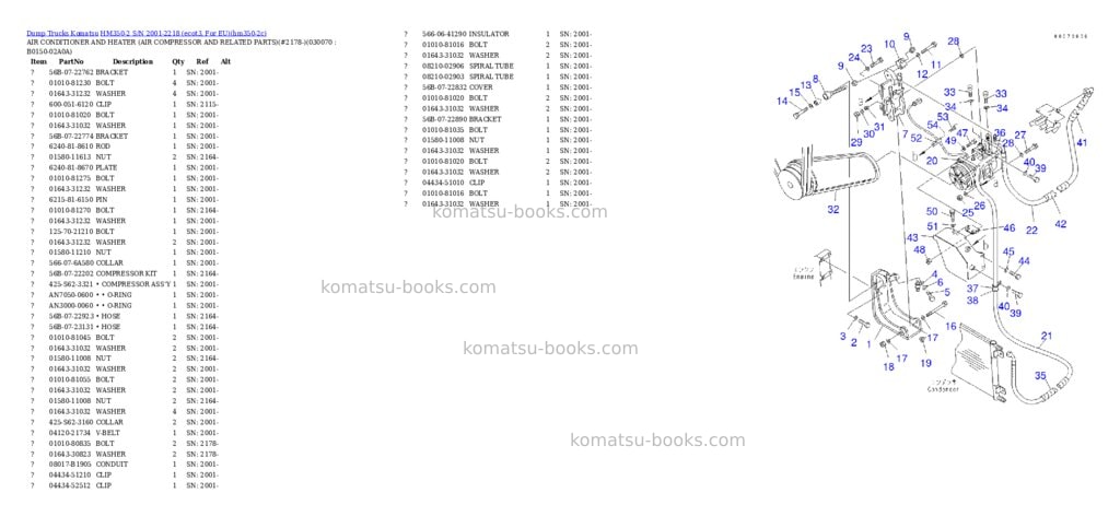 Komatsu hm350-2 s/n 2001-2218 ecot3, for eu Parts catalog cover Page 6