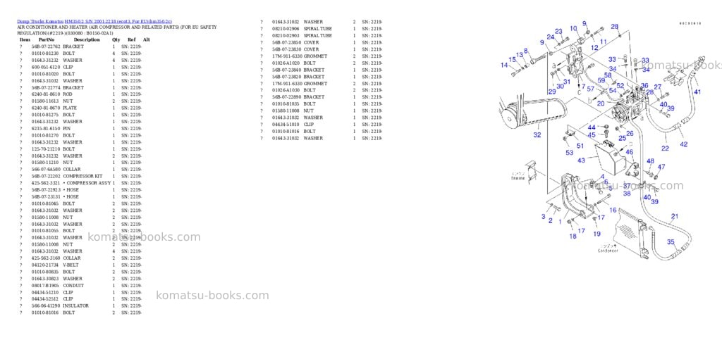 Komatsu hm350-2 s/n 2001-2218 ecot3, for eu Parts catalog cover Page 7
