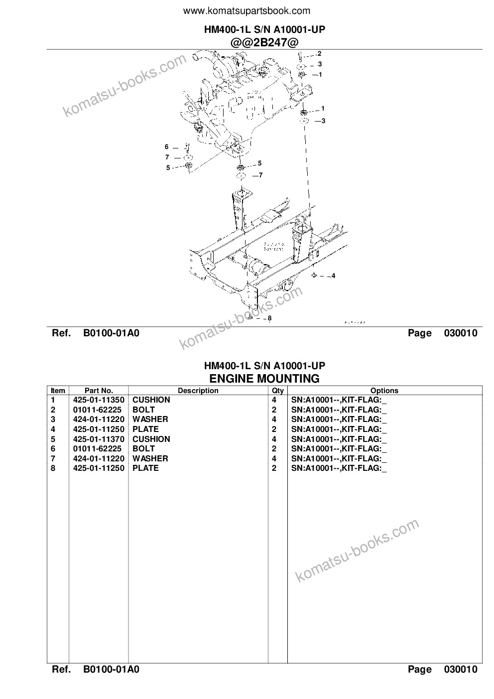 Komatsu hm400-1l s/n a10001-up Каталог запчастей обложка Страница 3