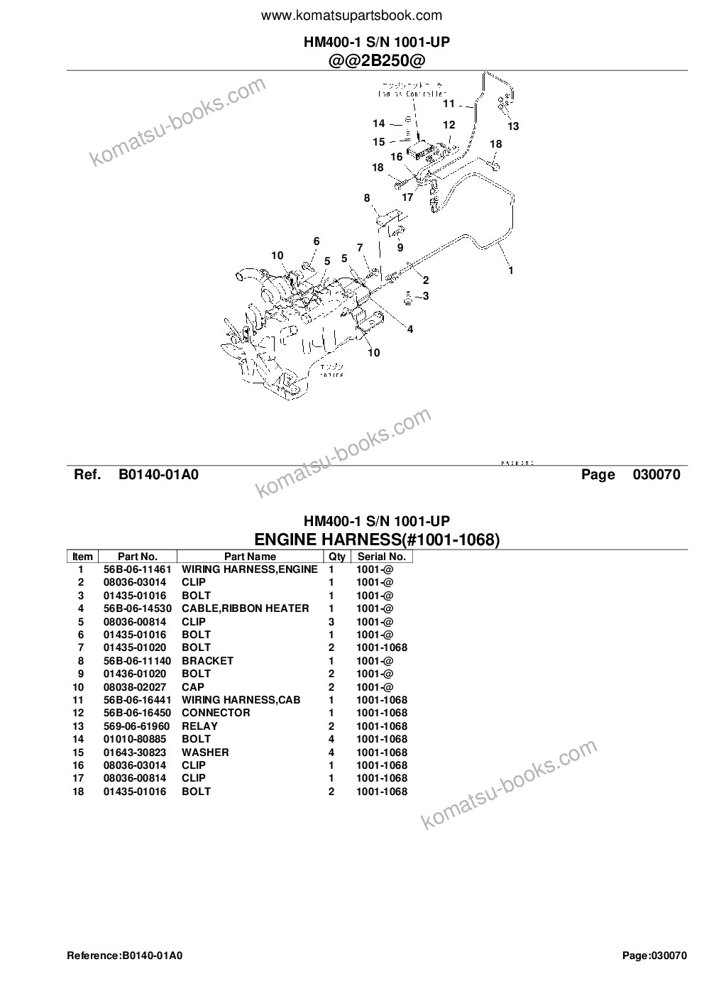 Komatsu hm400-1 s/n 1001-up Parts catalog cover Page 10