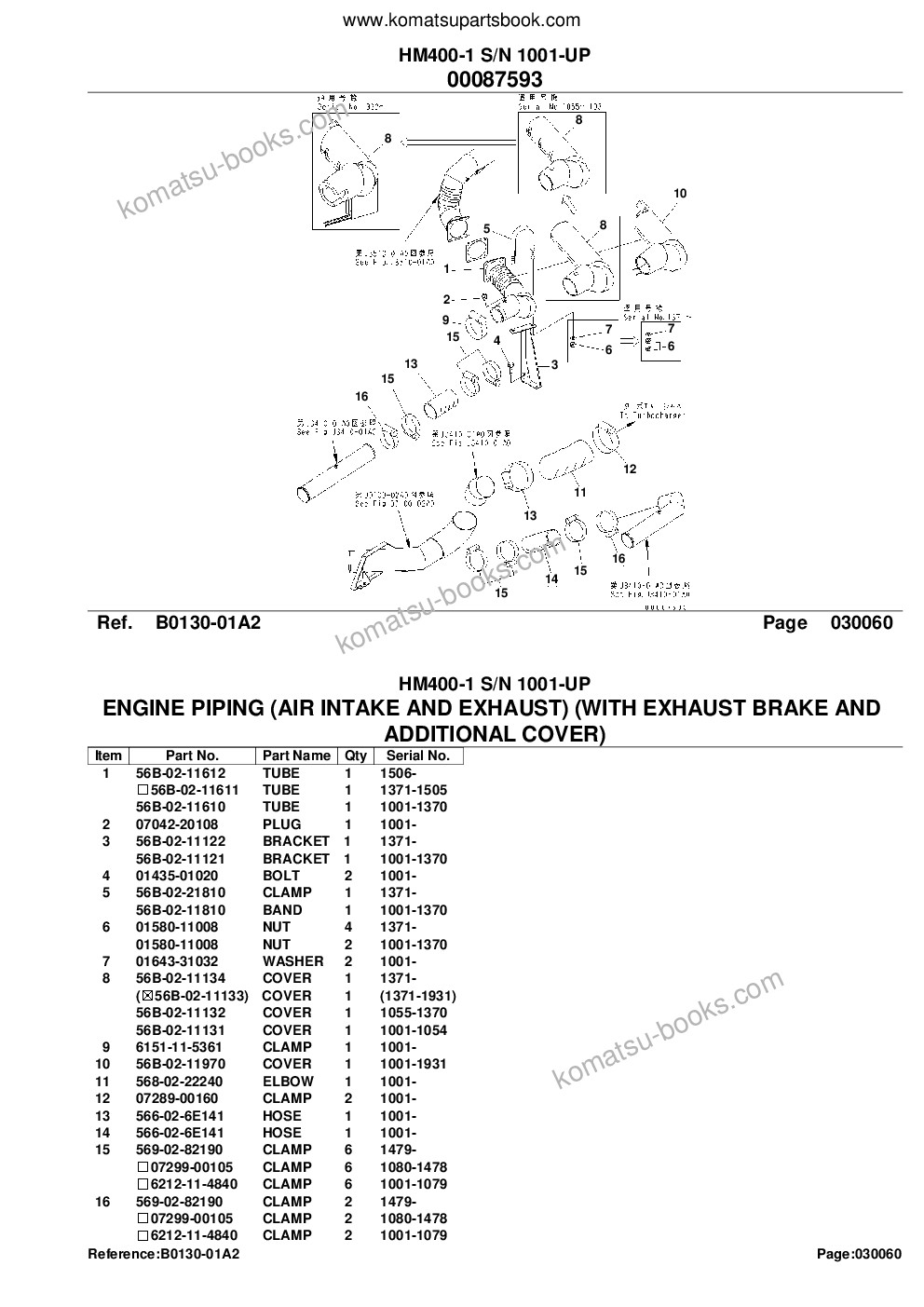 Komatsu hm400-1 s/n 1001-up Parts catalog cover Page 9