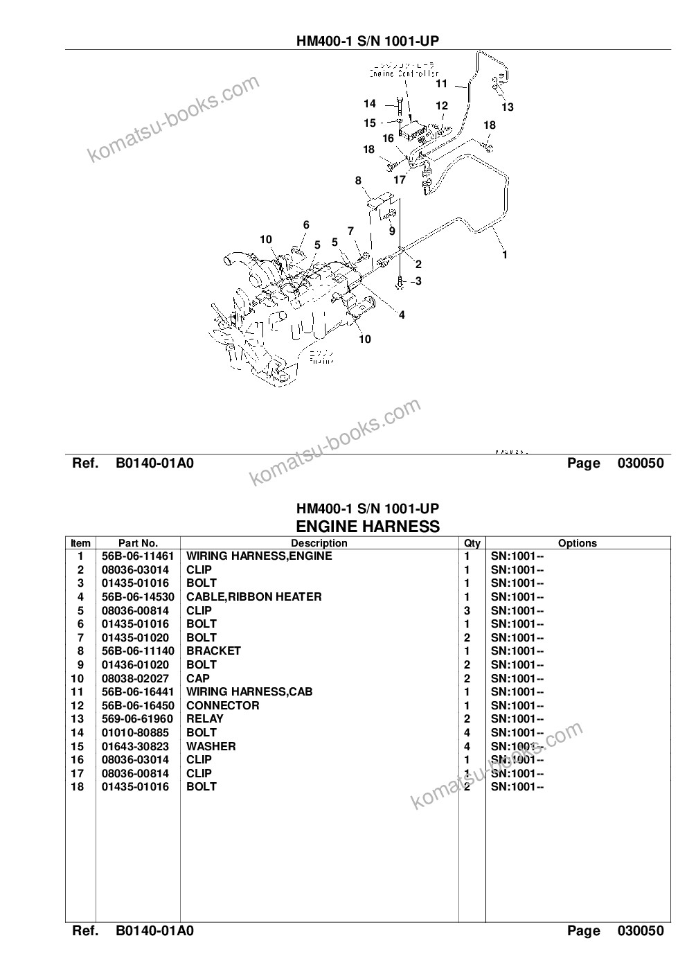 Komatsu HM400-1 S/N 1001-UP Parts catalog cover Page 7