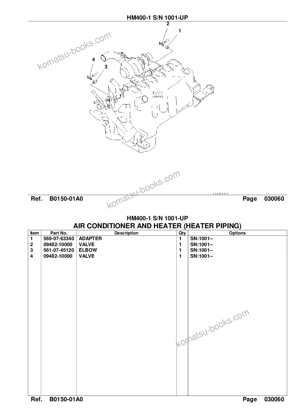 Komatsu HM400-1 S/N 1001-UP Parts catalog cover Page 8