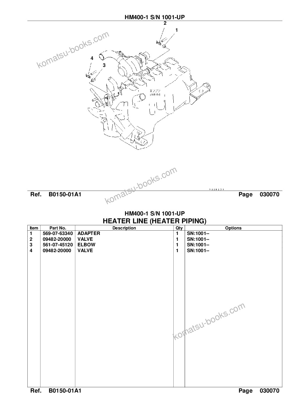 Komatsu HM400-1 S/N 1001-UP Parts catalog cover Page 9