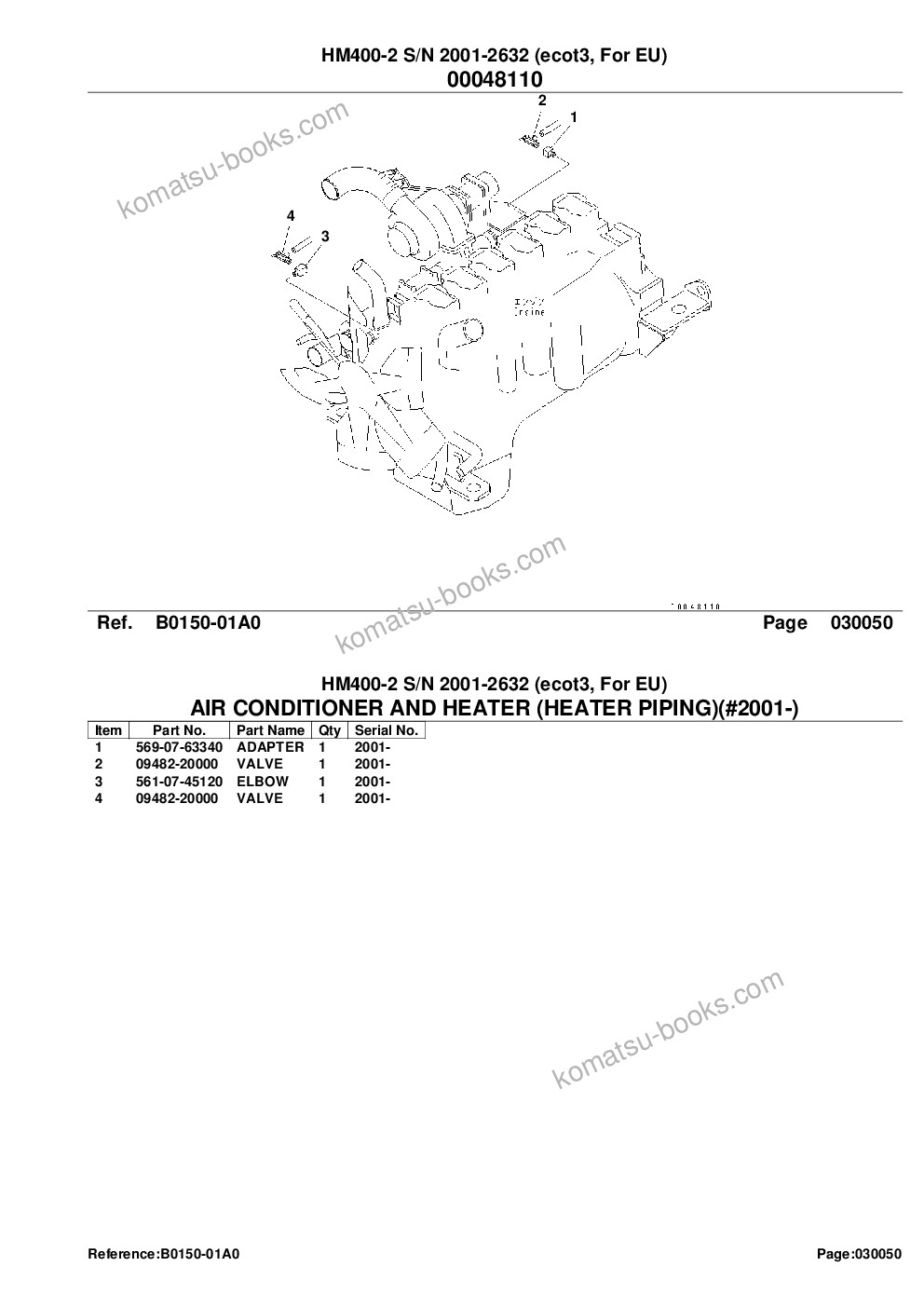 Komatsu hm400-2 s/n 2001-2632 ecot3, for eu Parts catalog cover Page 7