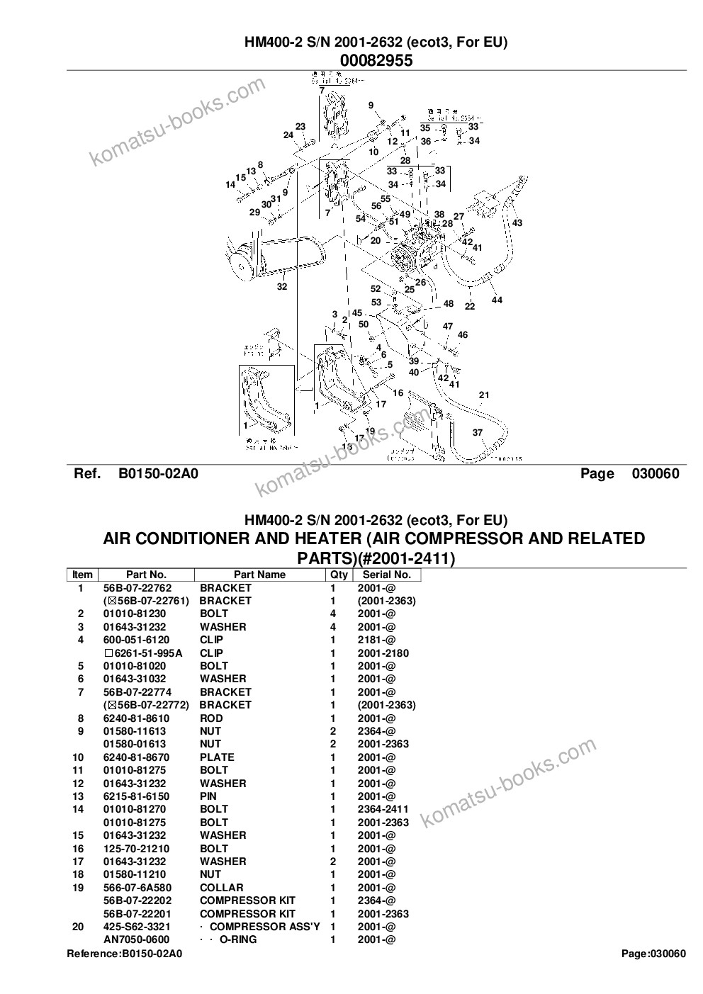 Komatsu hm400-2 s/n 2001-2632 ecot3, for eu Parts catalog cover Page 8