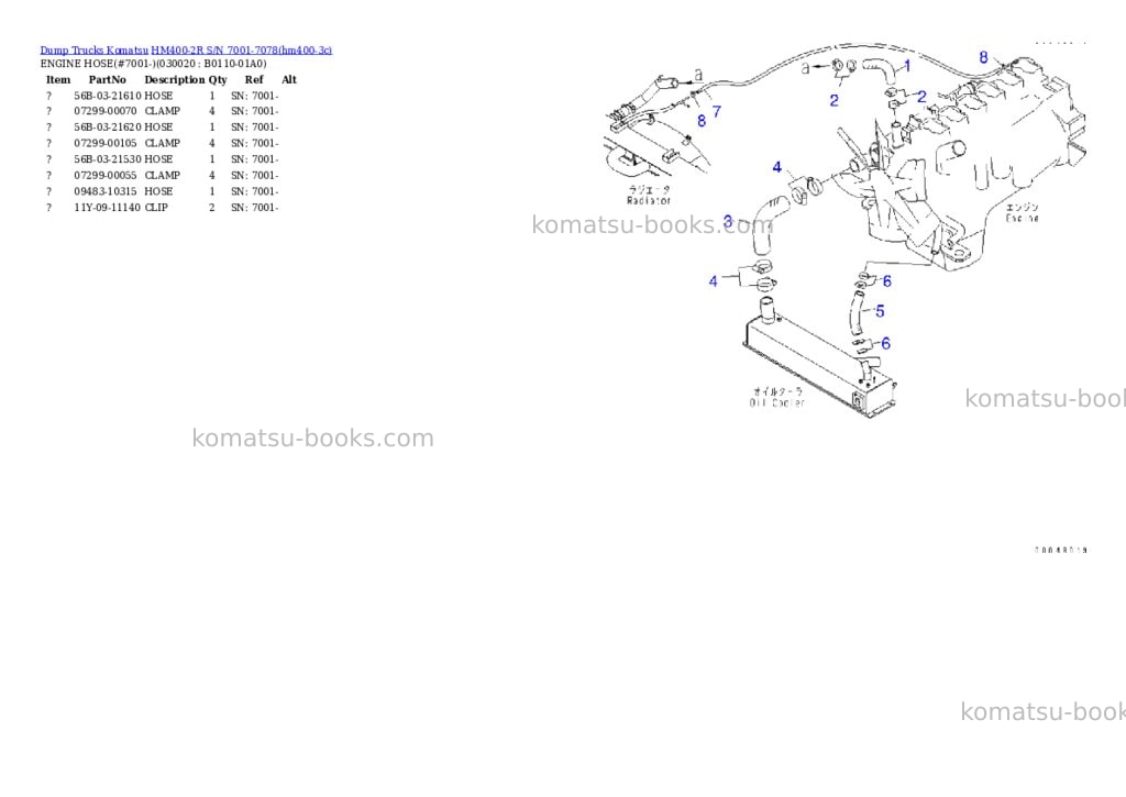 Komatsu hm400-2r s/n 7001-7078 Parts catalog cover Komatsu hm400-2r s/n 7001-7078 Parts catalog cover