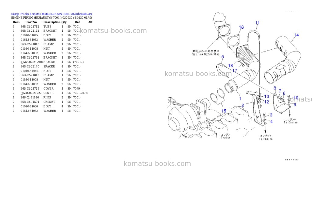 Komatsu hm400-2r s/n 7001-7078 Parts catalog cover Page 2 Komatsu hm400-2r s/n 7001-7078 Parts catalog cover Page 2