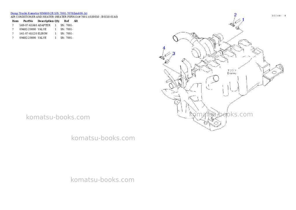Komatsu hm400-2r s/n 7001-7078 Parts catalog cover Page 4 Komatsu hm400-2r s/n 7001-7078 Parts catalog cover Page 4