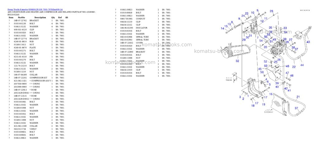 Komatsu hm400-2r s/n 7001-7078 Parts catalog cover Page 5 Komatsu hm400-2r s/n 7001-7078 Parts catalog cover Page 5