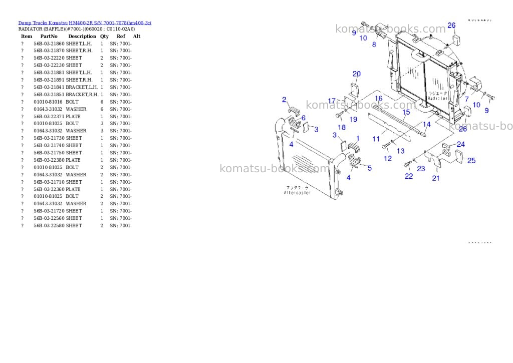Komatsu hm400-2r s/n 7001-7078 Parts catalog cover Page 8 Komatsu hm400-2r s/n 7001-7078 Parts catalog cover Page 8