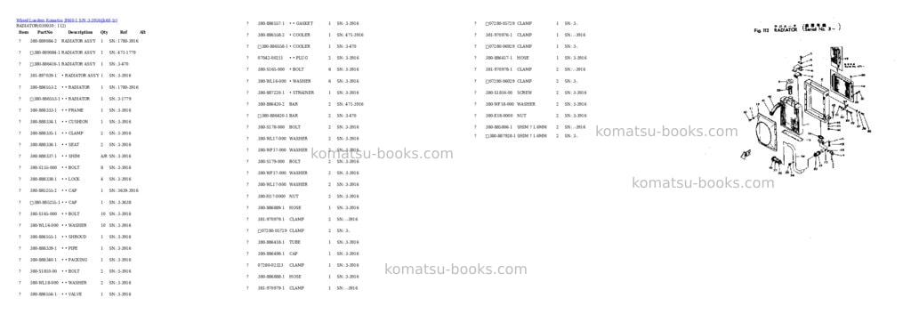 Komatsu jh60-1 s/n 3-3916 Parts catalog cover Page 2