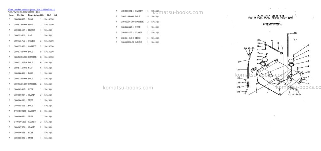 Komatsu jh60-1 s/n 3-3916 Parts catalog cover Page 4