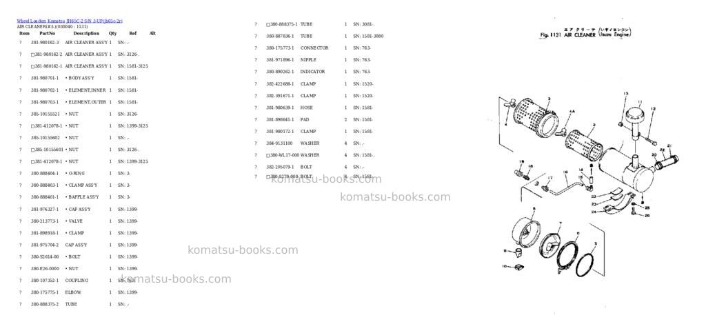 Komatsu jh65c-2 s/n 3-up Parts catalog cover Page 3