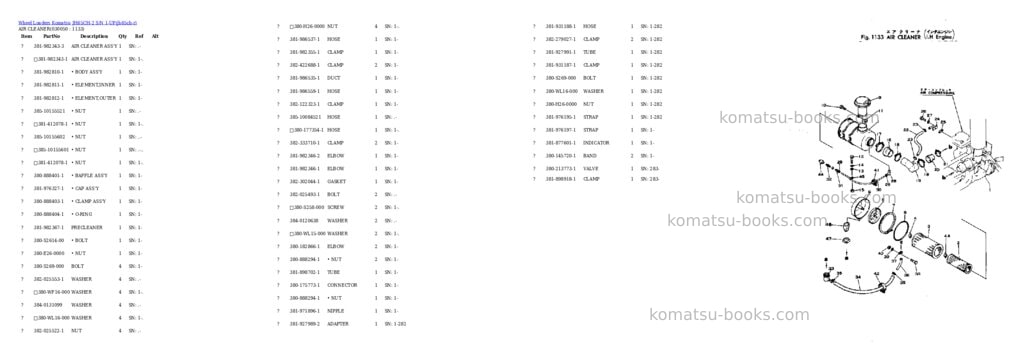 Komatsu jh65ch-2 s/n 1-up Parts catalog cover Page 4