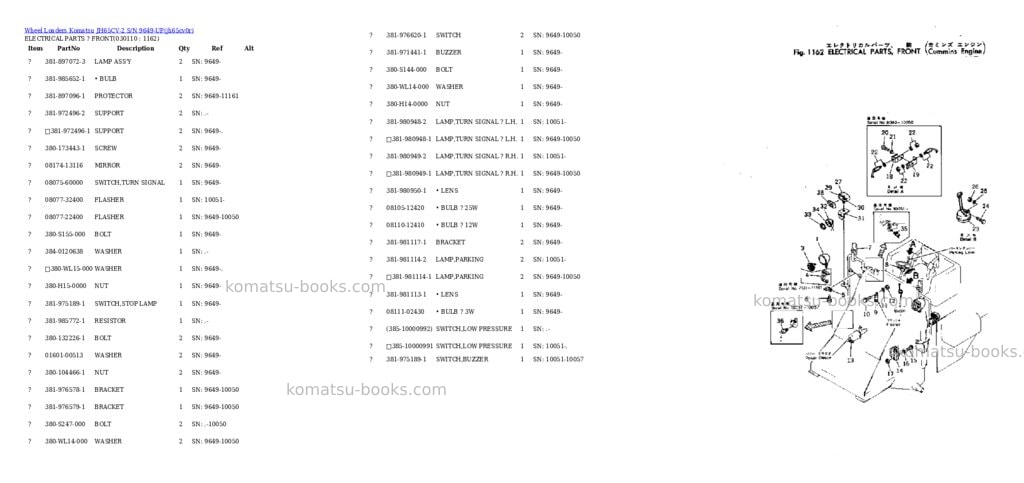 Komatsu jh65cv-2 s/n 9649-up Parts catalog cover Page 11 Komatsu jh65cv-2 s/n 9649-up Parts catalog cover Page 11