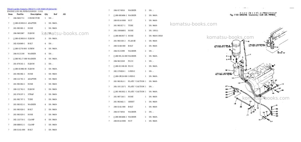 Komatsu jh65cv-2 s/n 9649-up Parts catalog cover Page 2 Komatsu jh65cv-2 s/n 9649-up Parts catalog cover Page 2