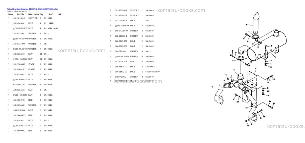 Komatsu jh65cv-2 s/n 9649-up Parts catalog cover Page 3 Komatsu jh65cv-2 s/n 9649-up Parts catalog cover Page 3