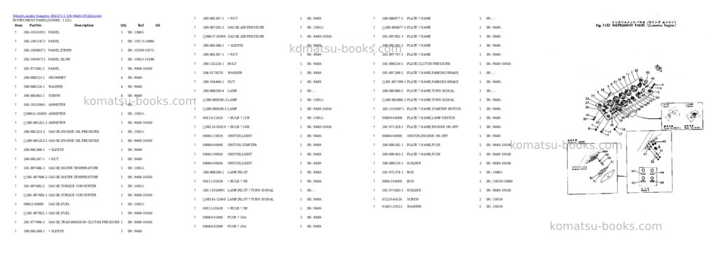 Komatsu jh65cv-2 s/n 9649-up Parts catalog cover Page 8 Komatsu jh65cv-2 s/n 9649-up Parts catalog cover Page 8