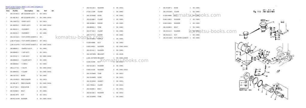 Komatsu jh80c-1 s/n 10001-up Parts catalog cover Page 6 Komatsu jh80c-1 s/n 10001-up Parts catalog cover Page 6